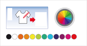 Customize the colors of the design to be printed.